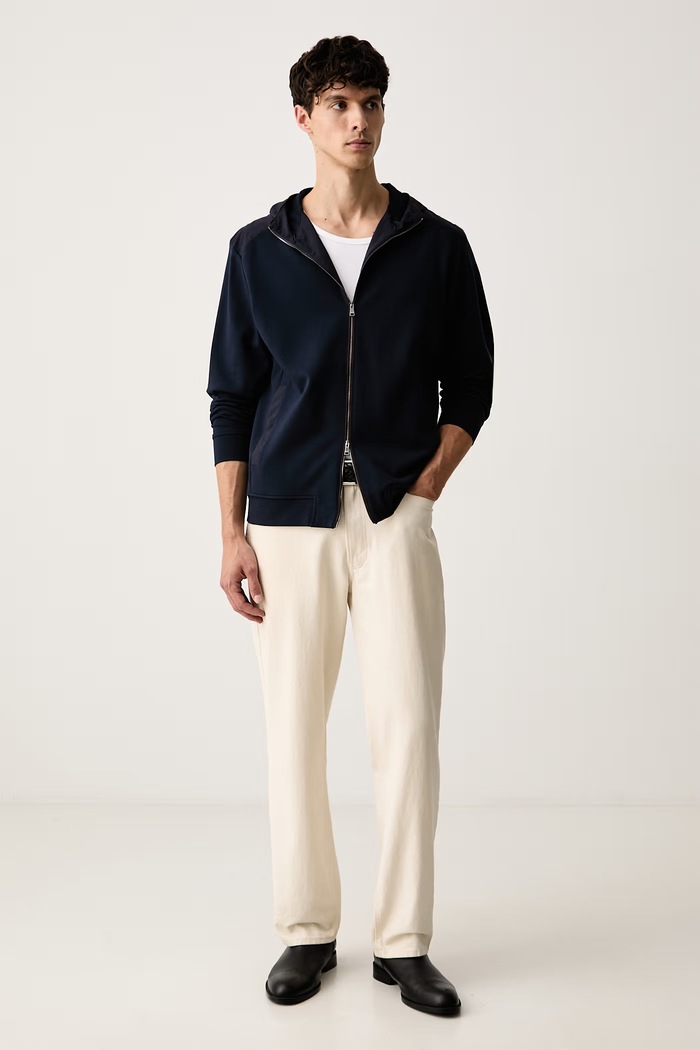 Paul&Shark bluza rozpinana z kapturem męska z wiskozą 16311811 granatowy AW26