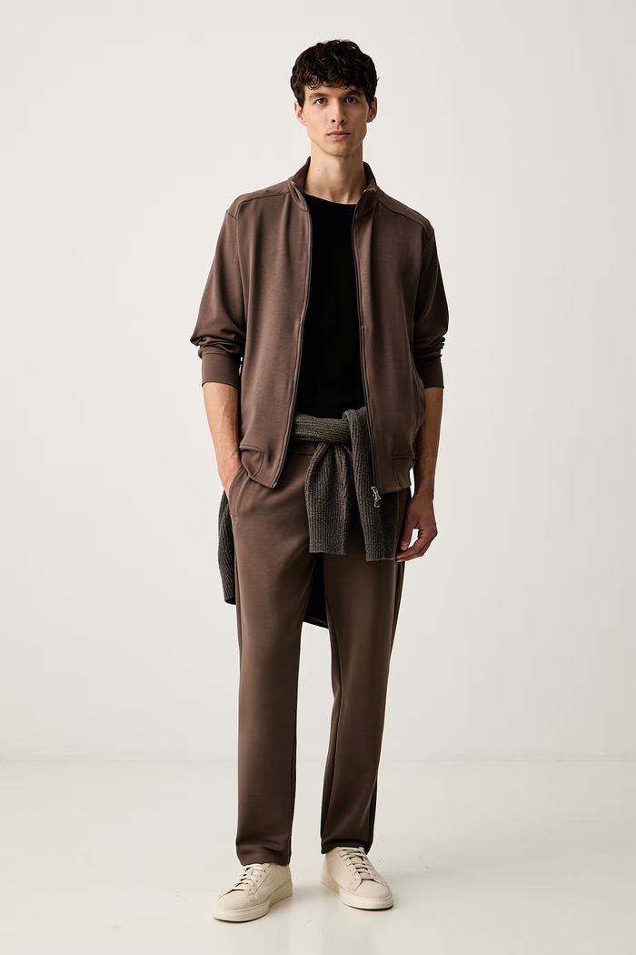 Paul&Shark bluza męska z bawełną 16311809 brązowy AW26