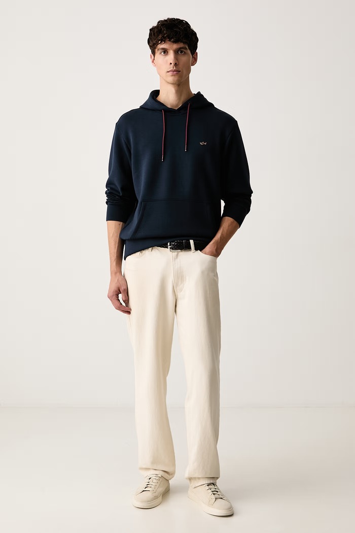 Paul&Shark bluza z kapturem męska z modalem 16311806 granatowy AW26
