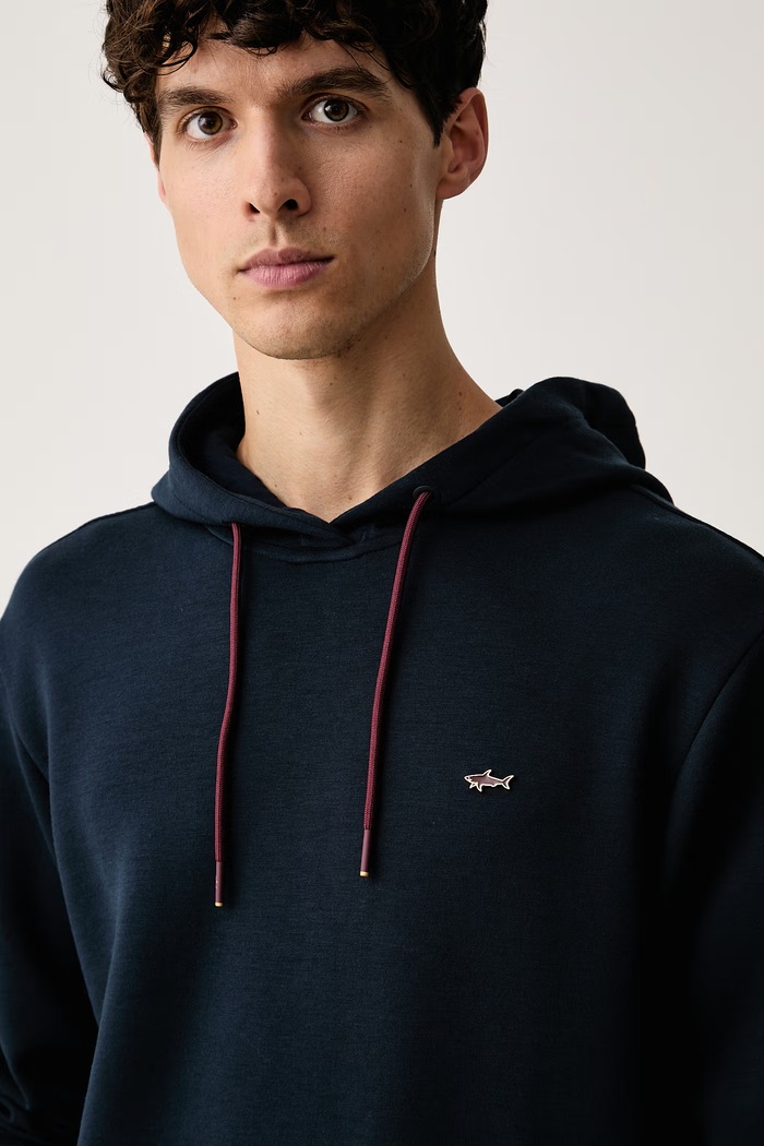 Paul&Shark bluza z kapturem męska z modalem granatowy 16311806