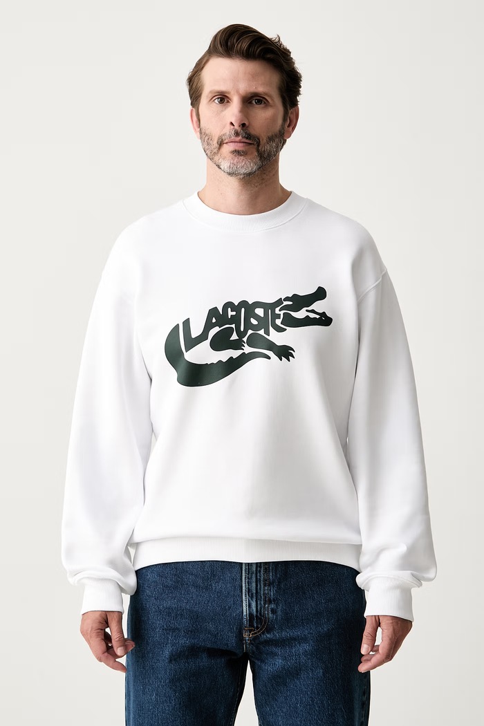Lacoste bluza męska bawełniana biały SH9989