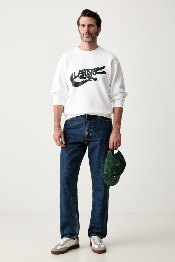 Lacoste bluza męska bawełniana SH9989 biały AW26