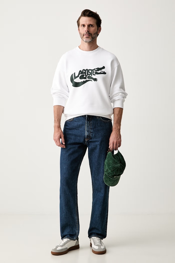 Lacoste bluza męska bawełniana SH9989 biały AW26