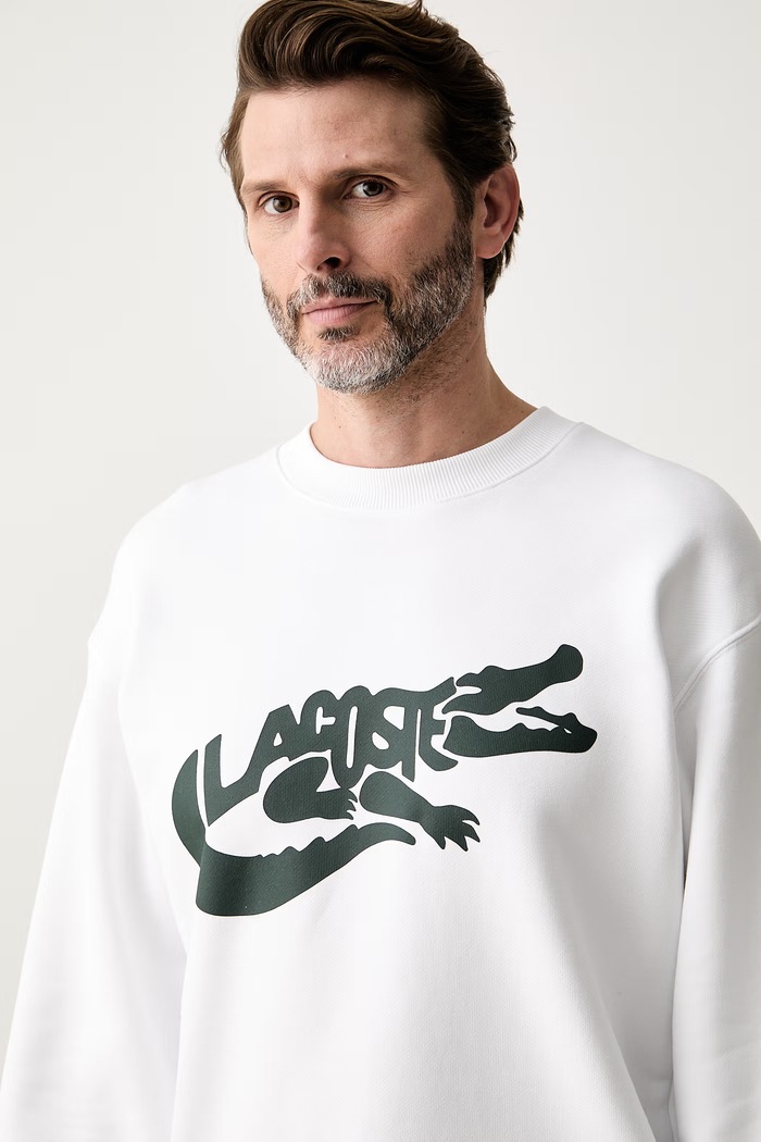 Lacoste bluza męska bawełniana biały SH9989