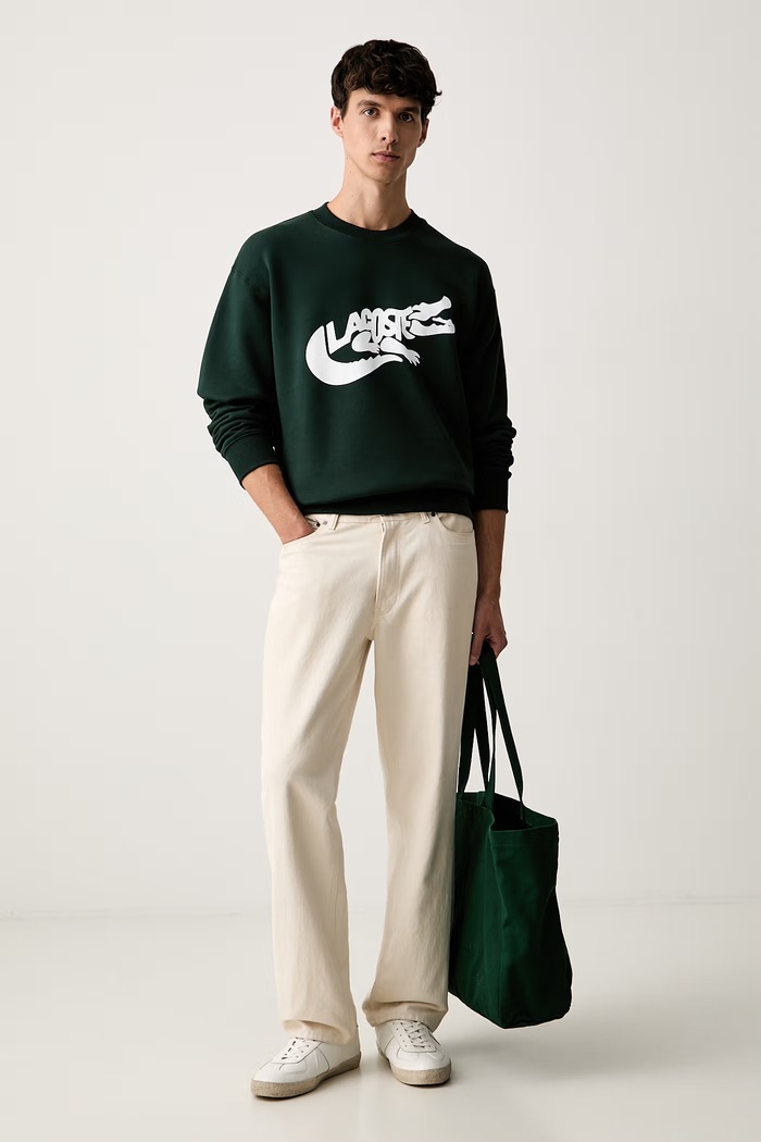 Lacoste bluza męska bawełniana SH9989 zielony AW26