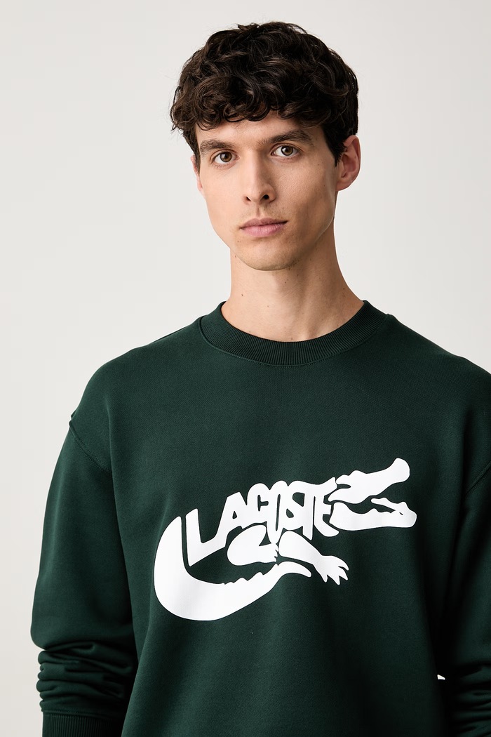 Lacoste bluza męska bawełniana zielony SH9989