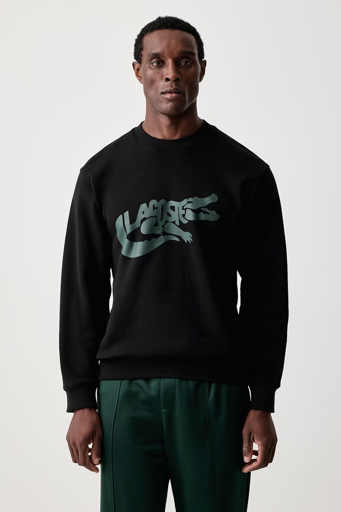 Lacoste Μπλούζα ανδρική βαμβακερή μαύρο SH9989