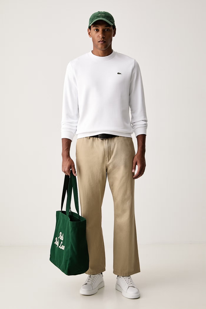 Lacoste pulover moški bombažen SH9801 bela AW26