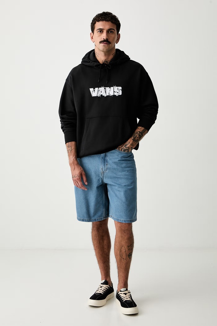Vans dukserica s kapuljačom za muškarce od pamuka VN0010GMBLK1 crna AW26