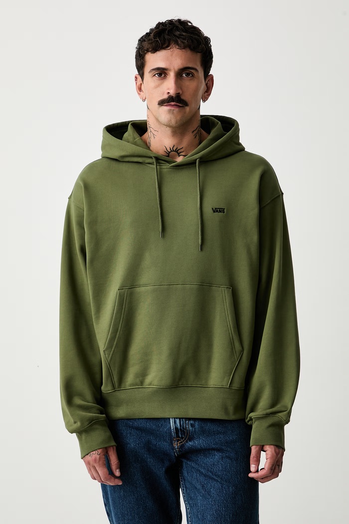 Vans μπλούζα με κουκούλα ανδρική βαμβακερή πράσινο VN0010G8GRK1