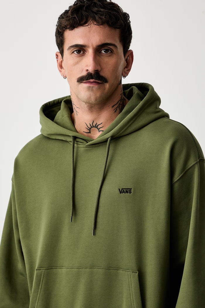 Vans μπλούζα με κουκούλα ανδρική βαμβακερή πράσινο VN0010G8GRK1