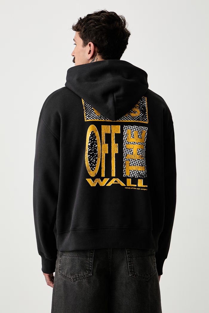 Vans mikina s kapucí pánská s bavlnou černá VN000WTNBLK1
