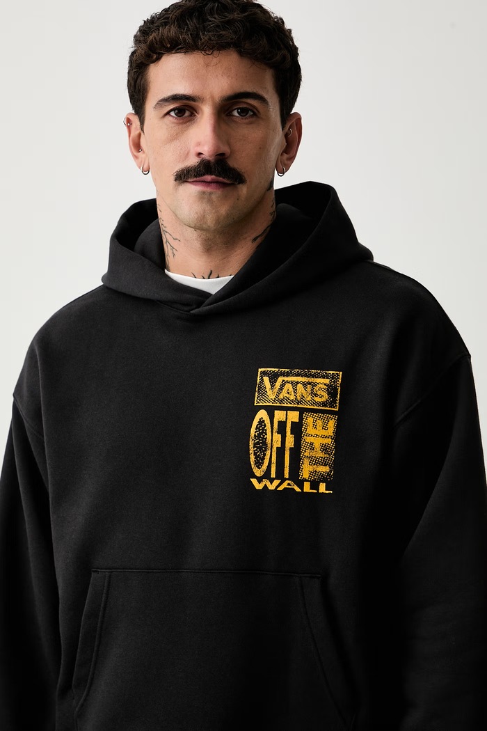 Vans mikina s kapucí pánská s bavlnou černá VN000WTNBLK1