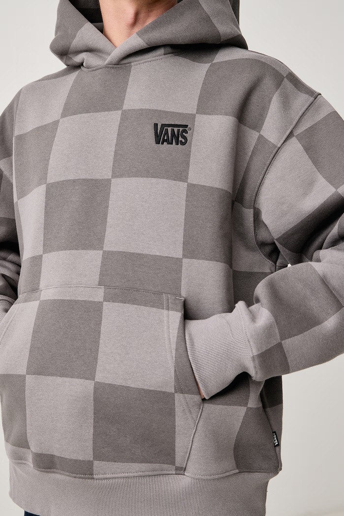 Bluza z kapturem męska z bawełną Vans VN000ZP4PWT1 szary