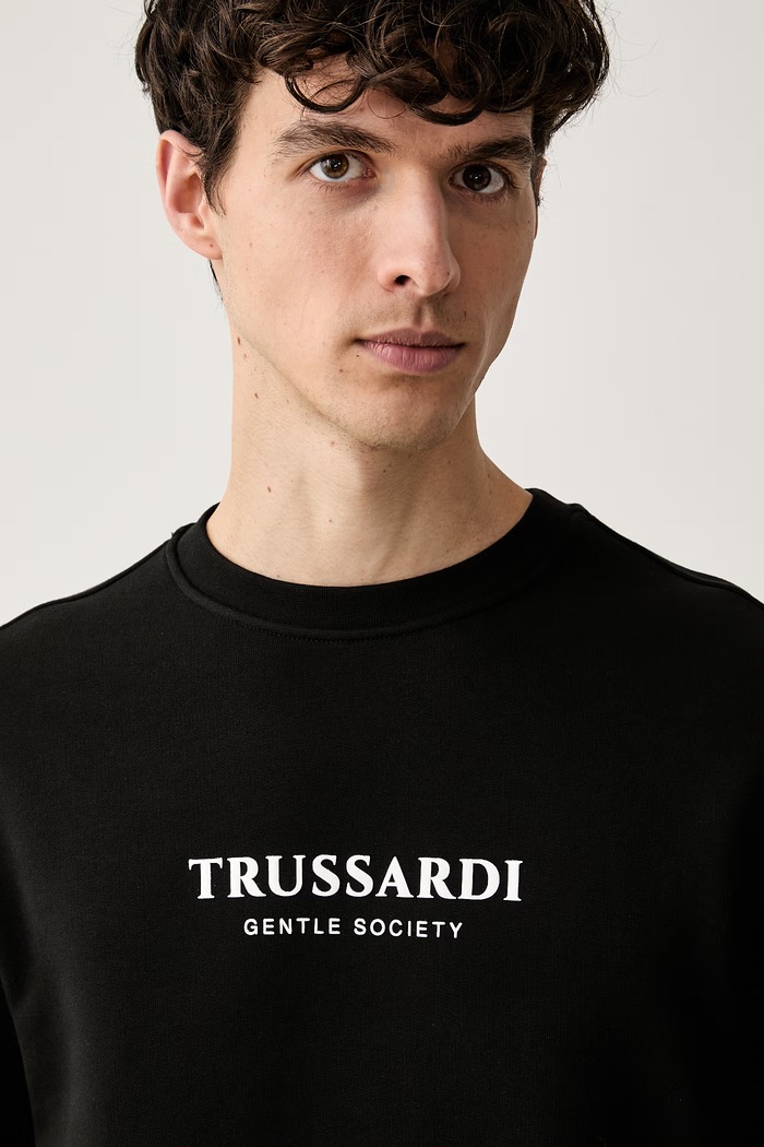 Trussardi bluza męska bawełniana czarny G8468000248N