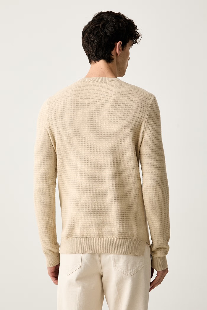 Odzież Trussardi sweter męski z bawełną M0138000111N beżowy