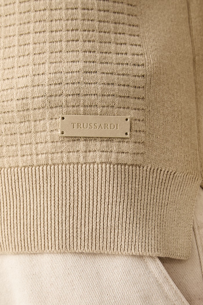 Trussardi sweter męski z bawełną M0138000111N beżowy