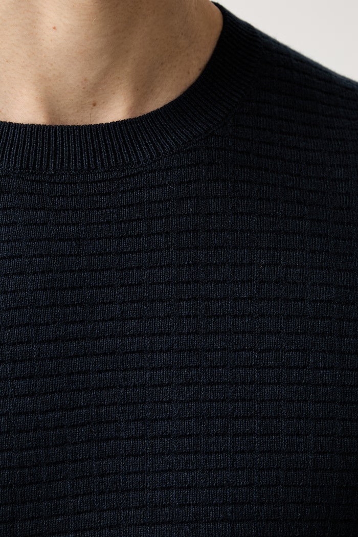 Trussardi sweter męski z bawełną M0138000111N granatowy