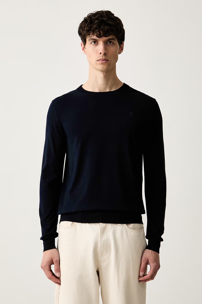 Trussardi sweter męski z wiskozą granatowy M0168000077N