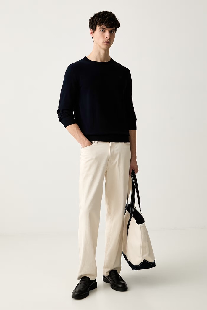 Trussardi sweter męski z wiskozą M0168000077N granatowy AW26