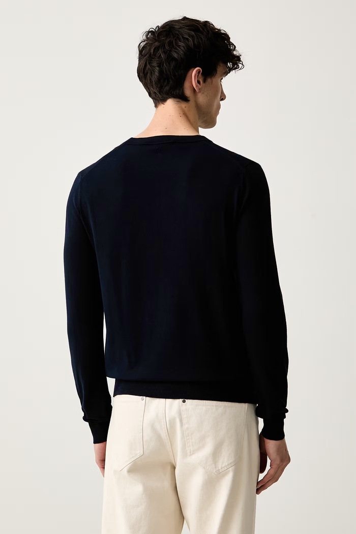 Odzież Trussardi sweter męski z wiskozą M0168000077N granatowy
