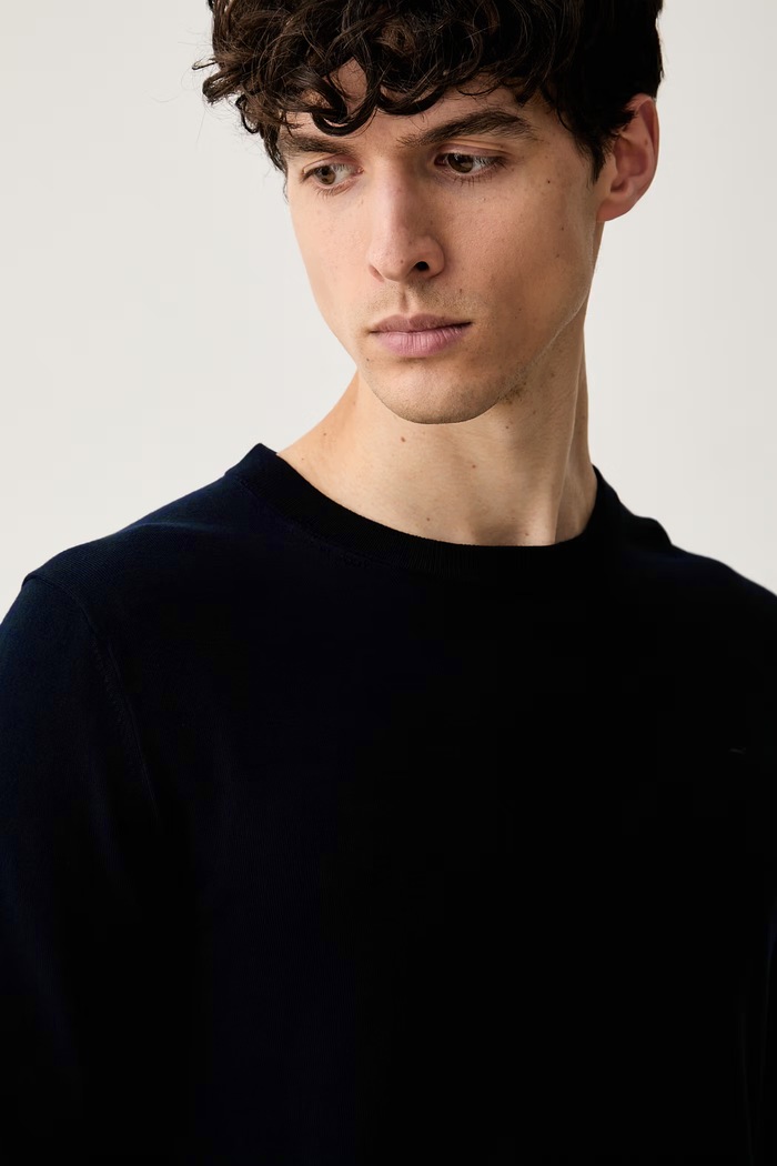 Trussardi sweter męski z wiskozą granatowy M0168000077N