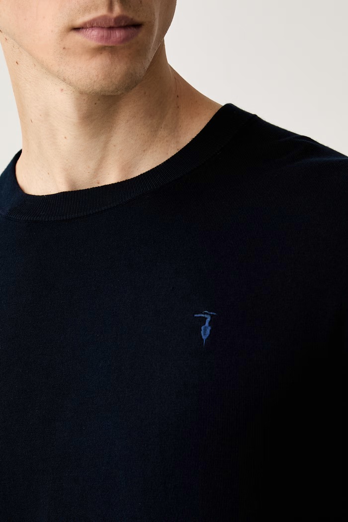 Trussardi sweter męski z wiskozą M0168000077N granatowy