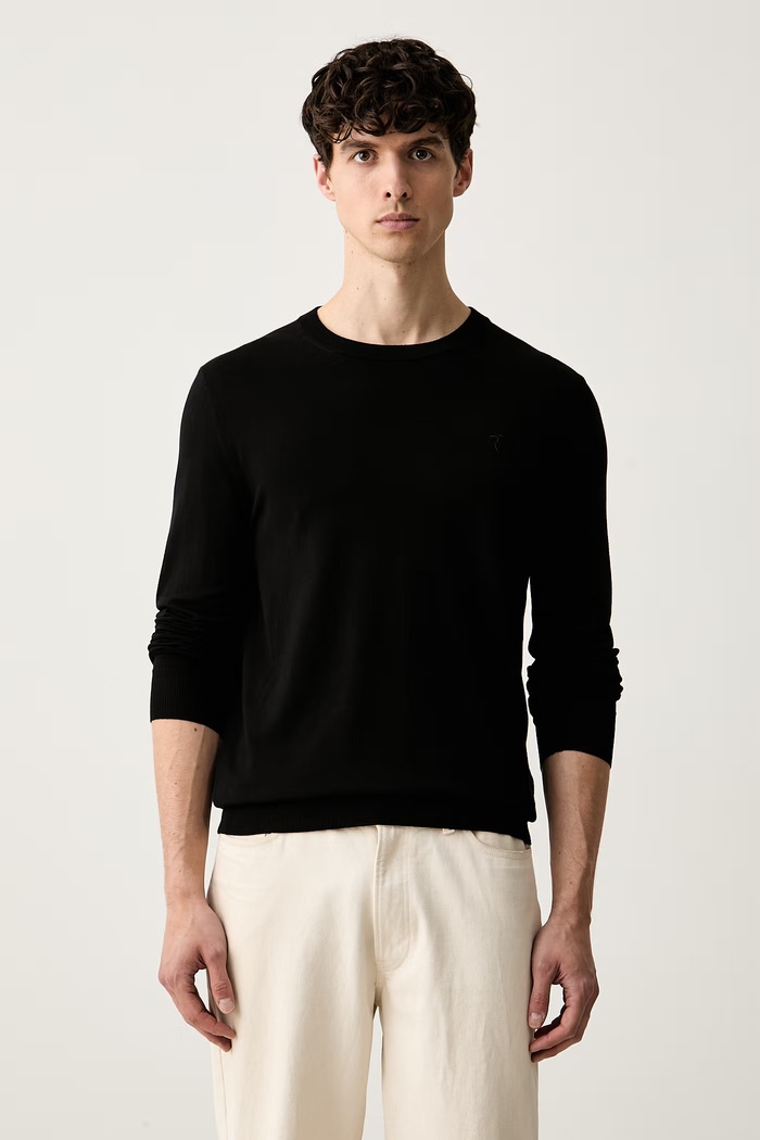 Trussardi sweter męski z wiskozą czarny M0168000077N