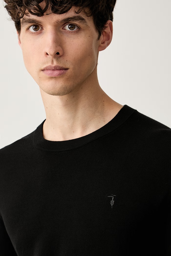 Trussardi sweter męski z wiskozą czarny M0168000077N