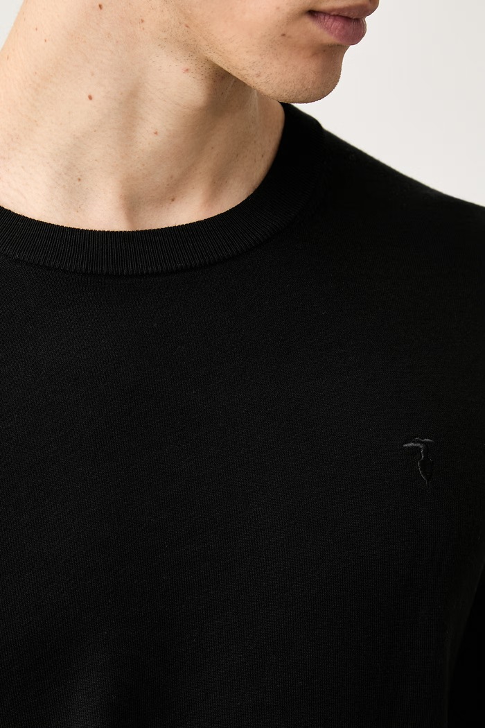 Trussardi sweter męski z wiskozą M0168000077N czarny