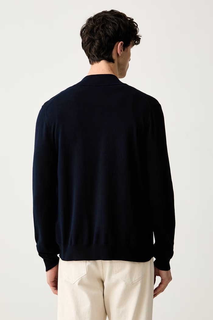 Odzież Trussardi sweter rozpinany męski z wiskozą M0188000085N granatowy