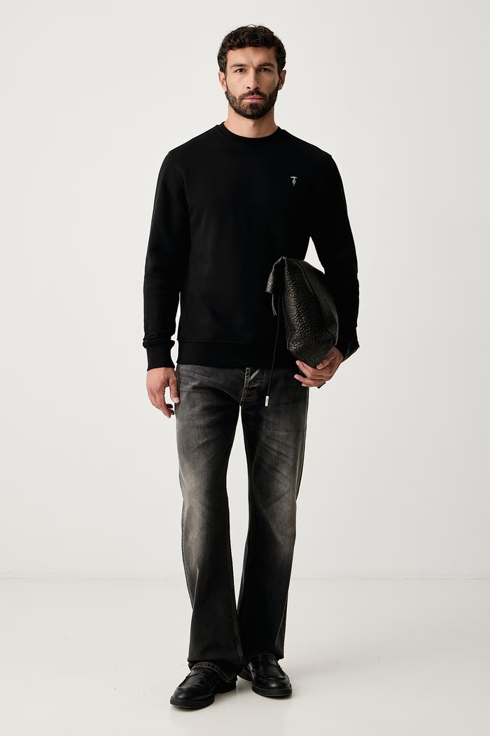 Trussardi Bluza męska bawełniana G8488000252N czarny AW26