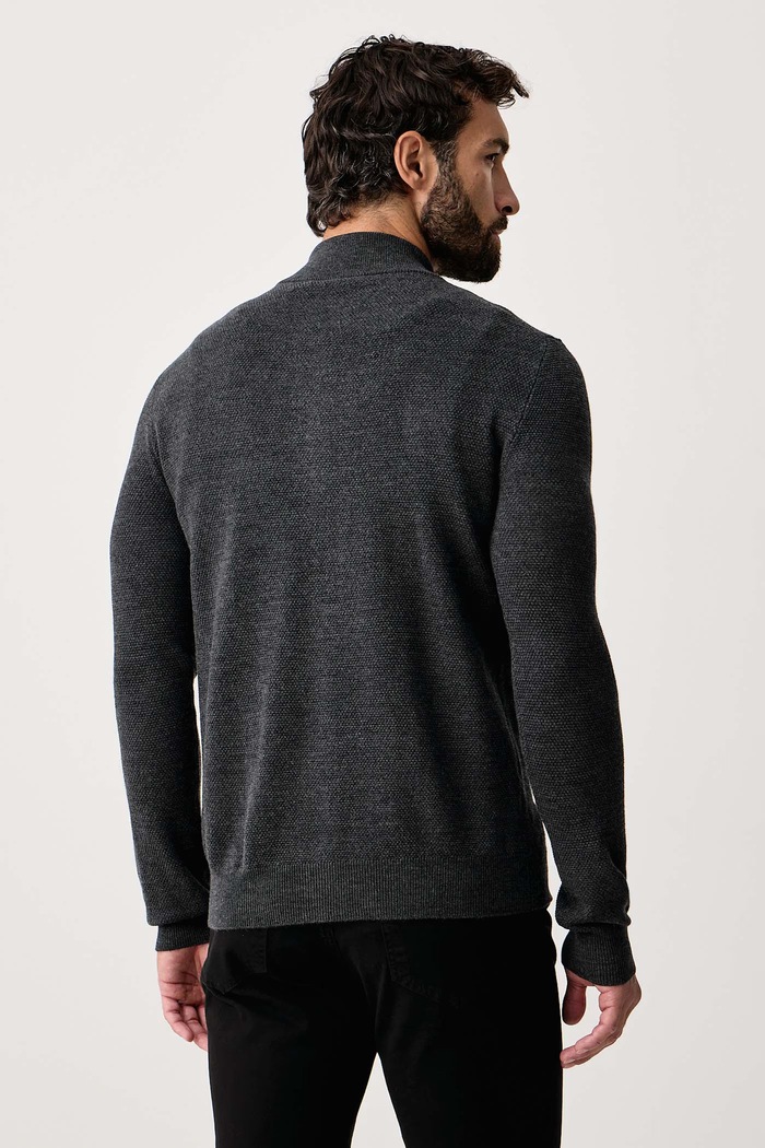 Odzież Trussardi Sweter rozpinany męski wełniany M0238000025N szary