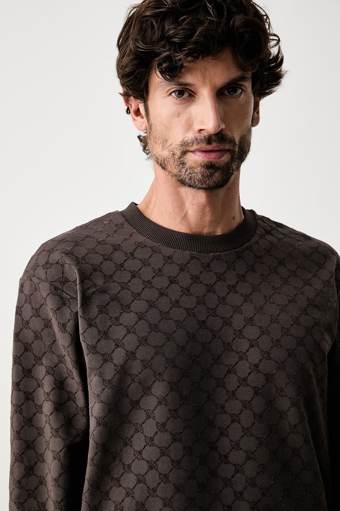 Joop! bluza męska z bawełną brązowy 30105535