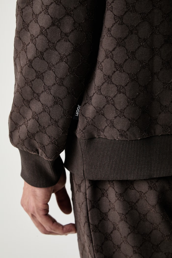 Joop! bluza męska z bawełną 30105535 brązowy