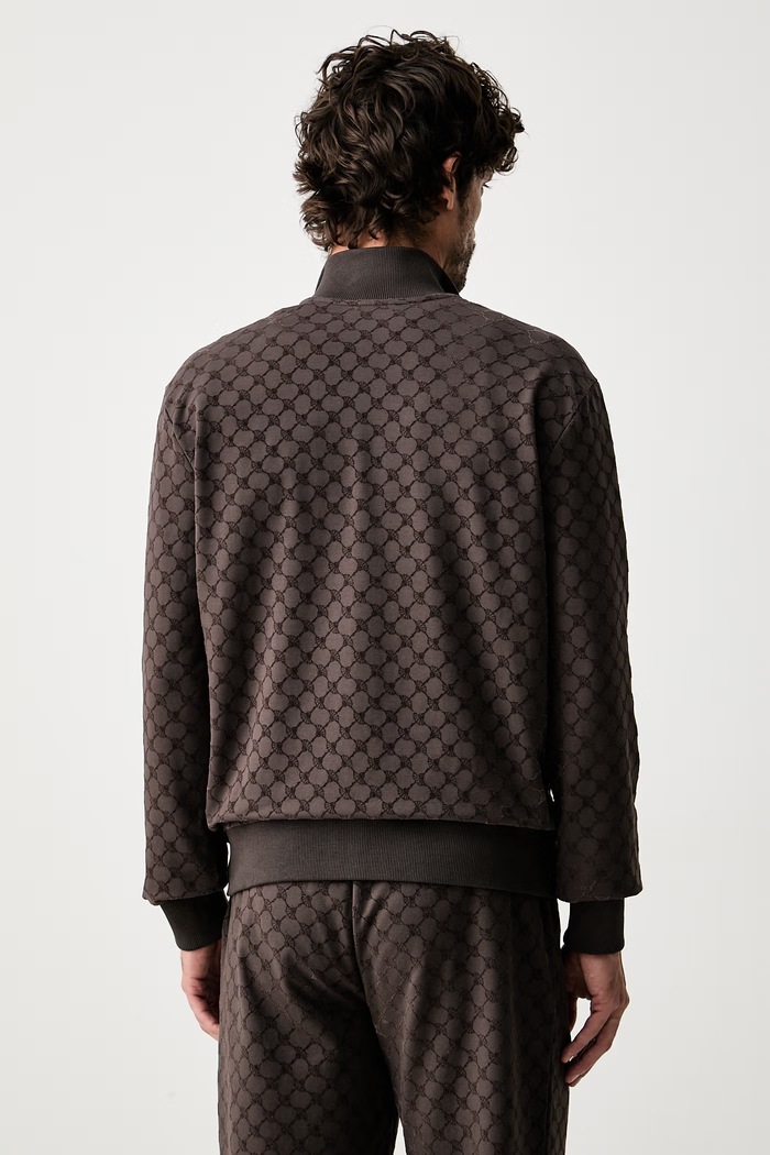 Odzież Joop! bluza rozpinana męska z bawełną 30105529 brązowy
