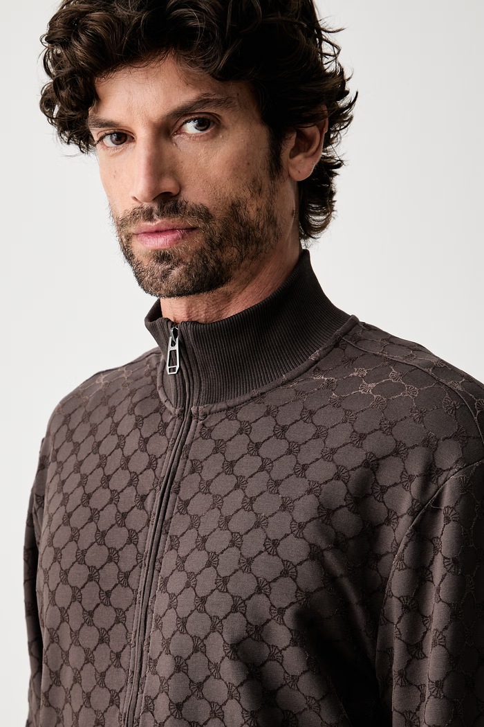 Joop! bluza rozpinana męska z bawełną brązowy 30105529