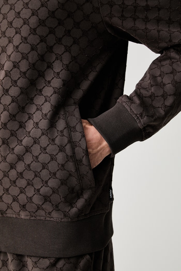Joop! bluza rozpinana męska z bawełną 30105529 brązowy