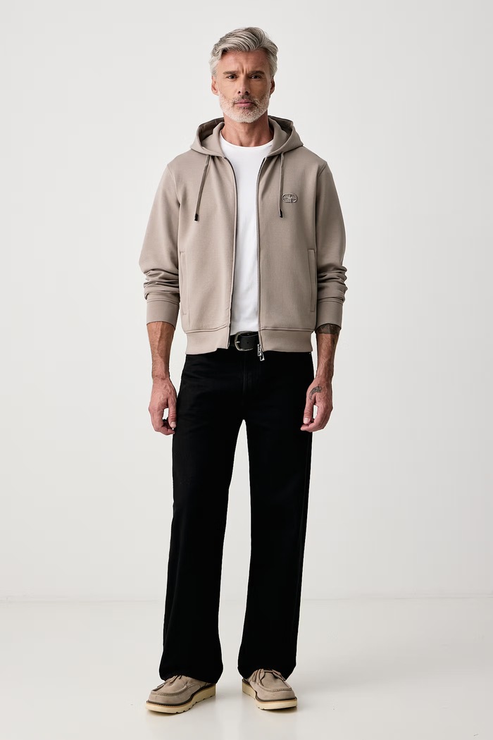 Emporio Armani Bluza z kapturem męska z bawełną EM004538.AF10013 beżowy AW26