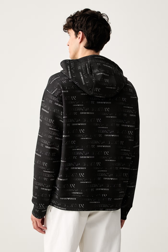 Odzież Emporio Armani bluza z kapturem męska z bawełną EM006861.AF10013 czarny