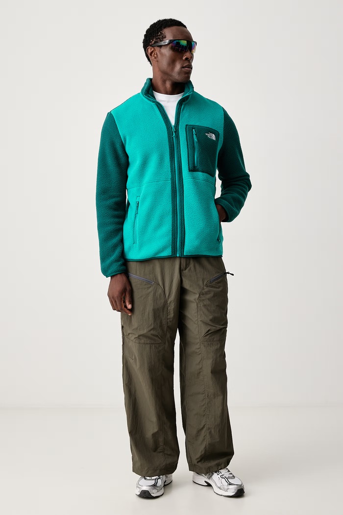 The North Face Mikina na zips pánska flísová Yumiori NF0A883RSE41 tyrkysová AW26