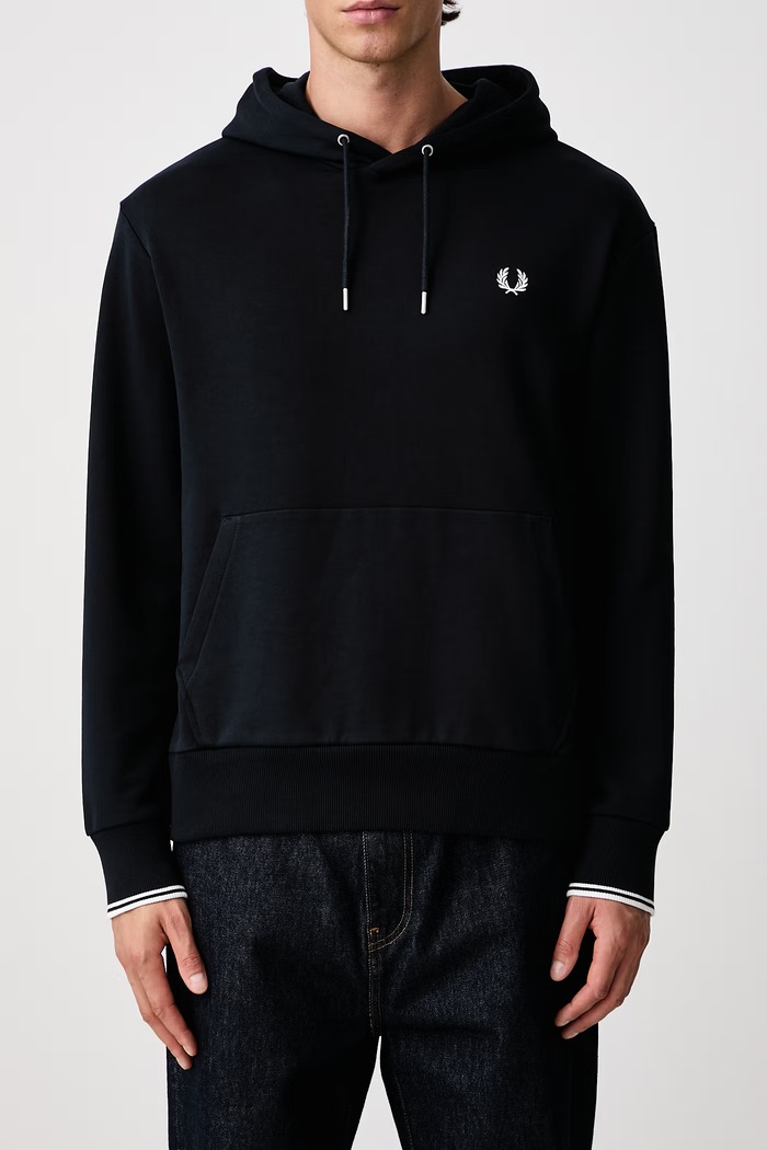 Bluza z kapturem męska bawełniana Fred Perry granatowy M3492.608