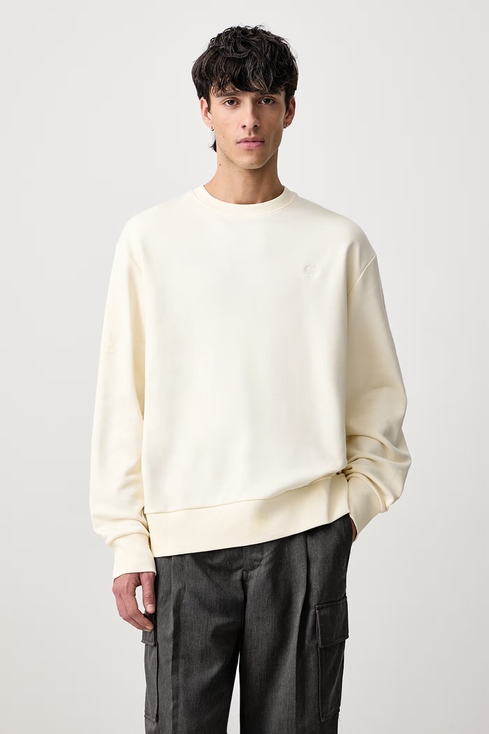 Fred Perry Bluza bawełniana męska beżowy M3622.560