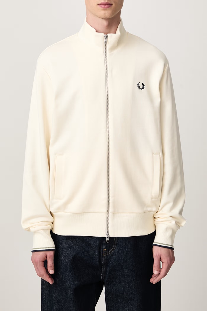 Bluza rozpinana męska bawełniana Fred Perry beżowy J3340.560