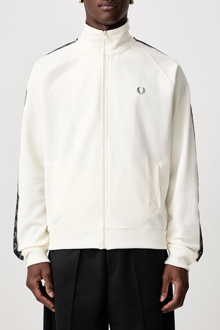 Bluza rozpinana męska z bawełną Fred Perry beżowy J5557.170