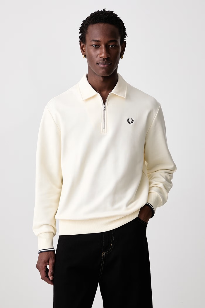 Fred Perry Bluza męska bawełniana beżowy M2426.170