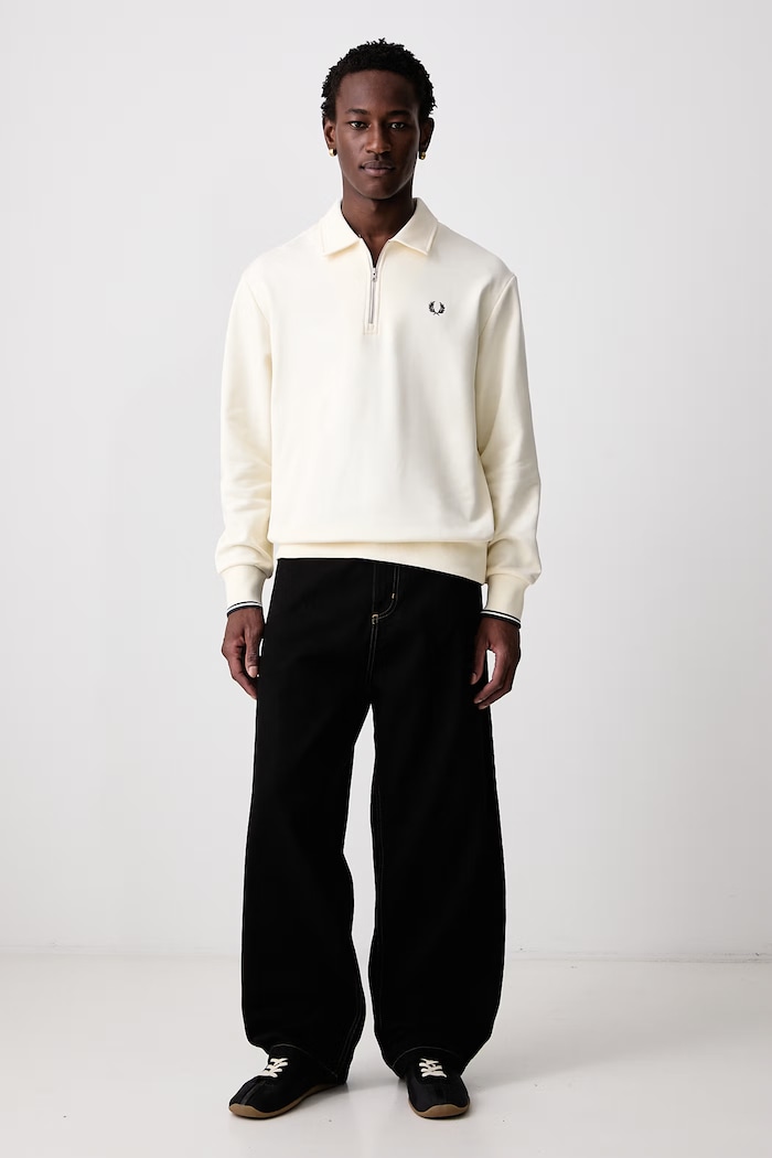 Fred Perry Bluza męska bawełniana M2426.170 beżowy AW26
