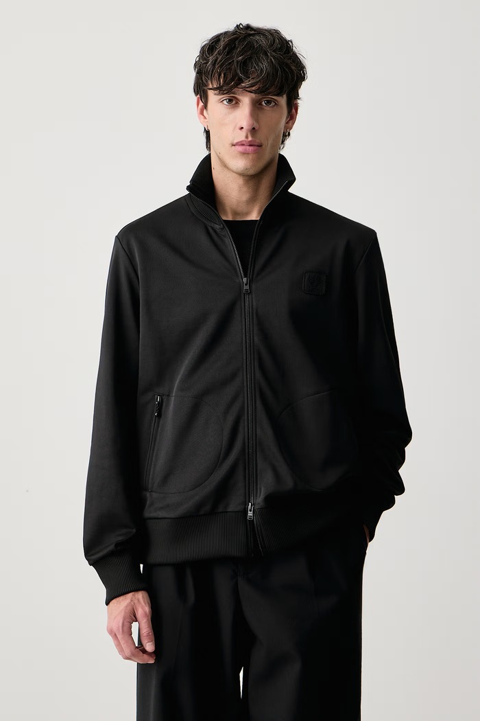 Fred Perry Bluza rozpinana męska z bawełną czarny J3333.102