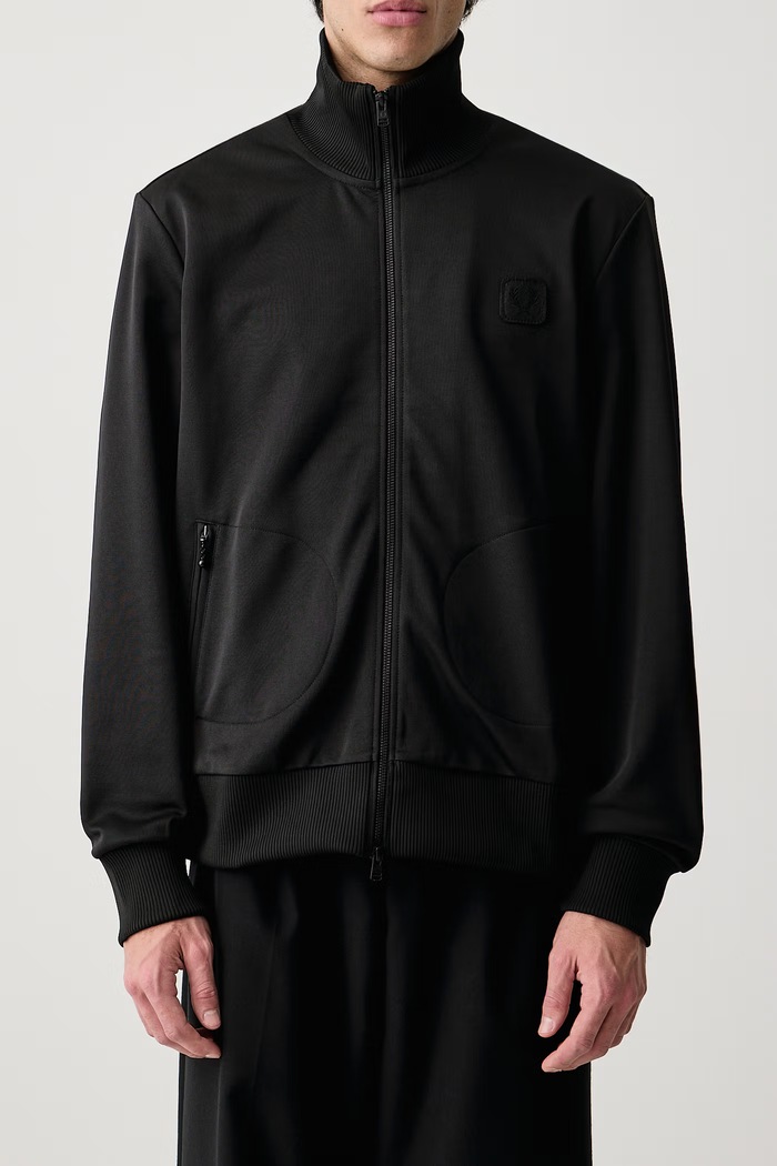 Bluza rozpinana męska z bawełną Fred Perry J3333.102 czarny