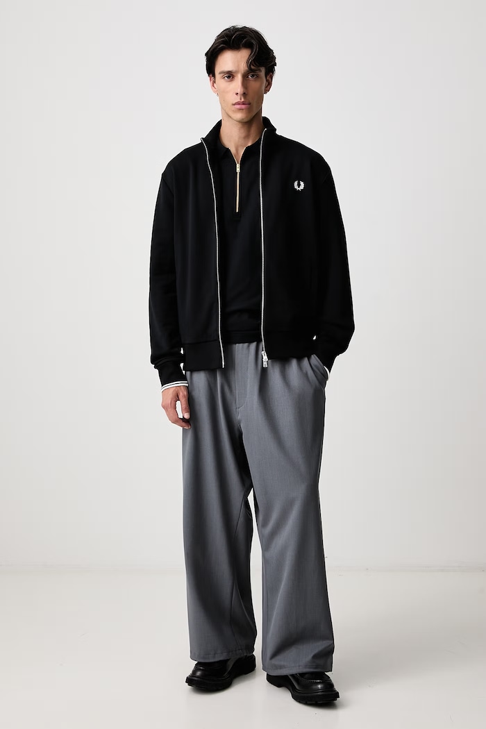 Fred Perry Bluza rozpinana męska bawełniana J3340.102 czarny AW26